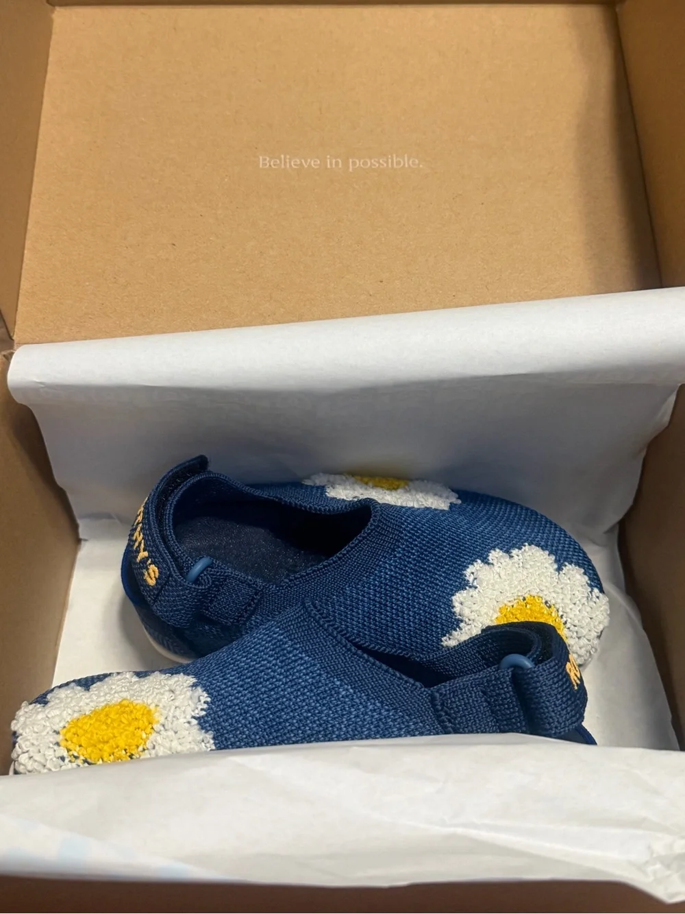 Rothy's Kids Navy Blue Daisy Slip-On Shoes